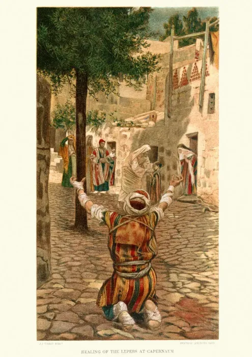Framed Print : Jesus Christ healing the lepers at Capernaum Framed Print : Jesus Christ healing the lepers at Capernaum