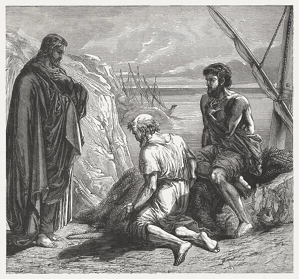 Jesus Christ say: 'Follow me'(Matthew 4, 19), published 1886
