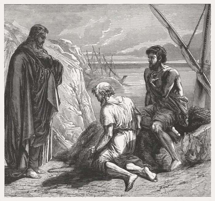 Framed Print : Jesus Christ say: Follow me'(Matthew 4, 19), published 1886