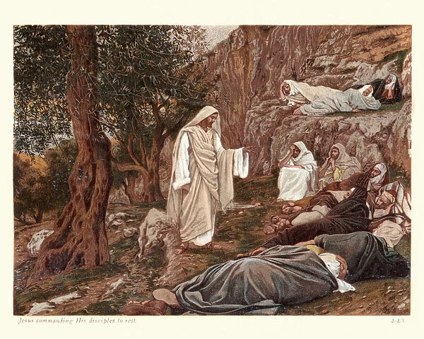 Jesus commanding his disciples to rest
