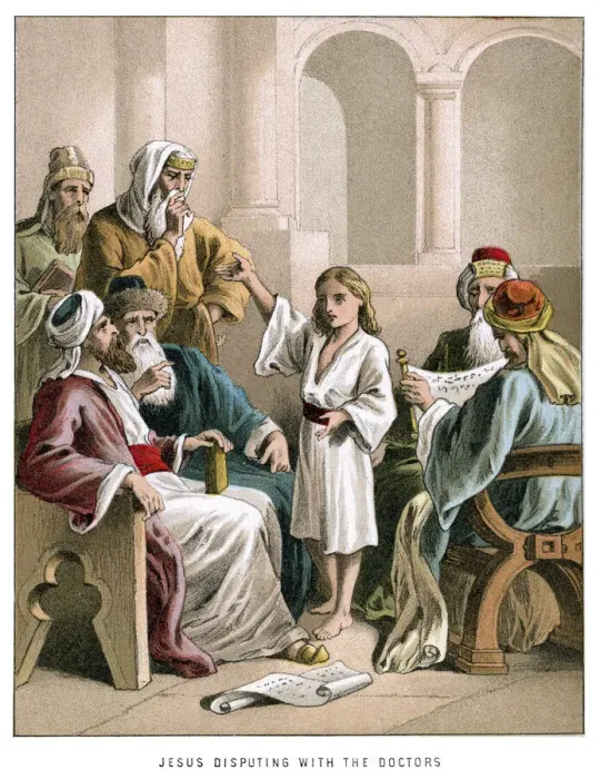 Framed Print : Jesus disputing with the Doctors Framed Print : Jesus disputing with the Doctors
