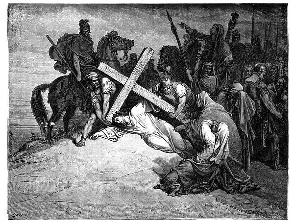 Jesus falling with the Cross