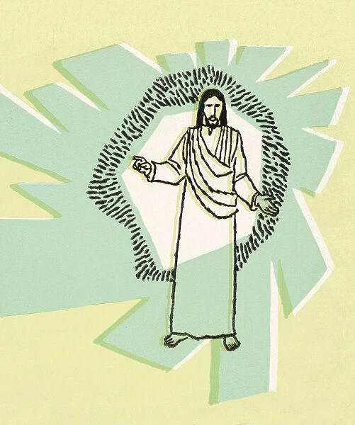 Jesus With Green Background