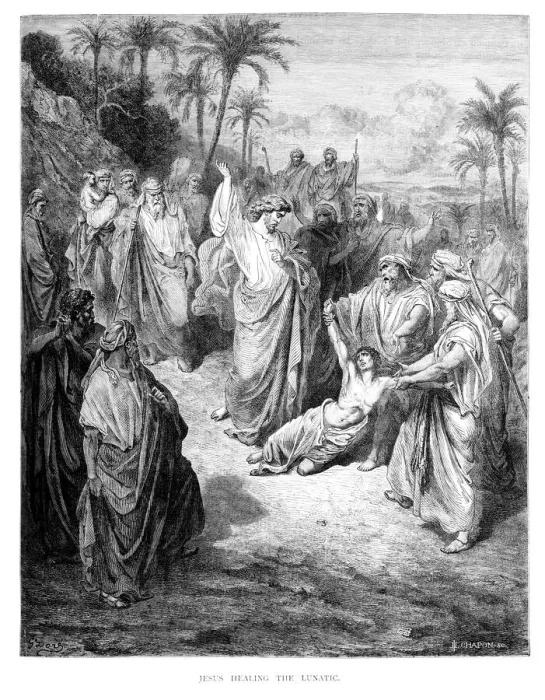 Framed Print : Jesus Healing the Lunatic Framed Print : Jesus Healing the Lunatic