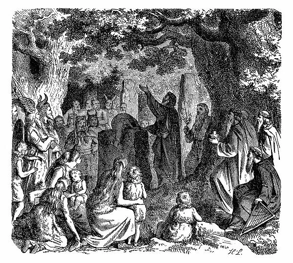 Jesus preaches to the multitude