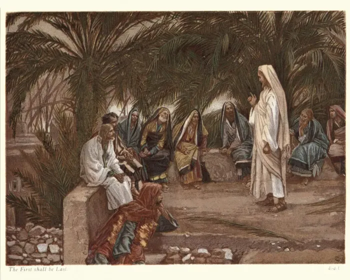 Framed Print : Jesus preaching, The First shall be last Framed Print : Jesus preaching, The First shall be last