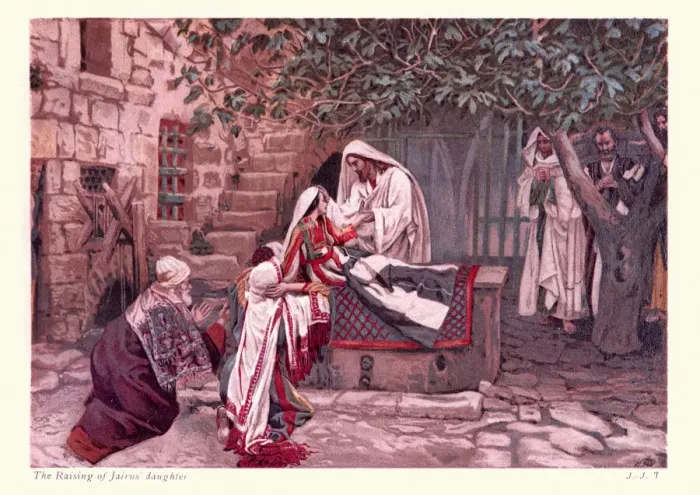 Framed Print : Jesus raising jairuss daughter from the dead Framed Print : Jesus raising jairuss daughter from the dead