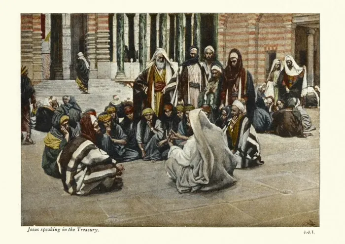Framed Print : Jesus speaking in the treasury Framed Print : Jesus speaking in the treasury
