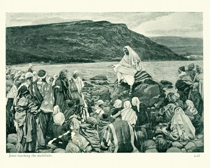 Framed Print : Jesus teaching the multitude