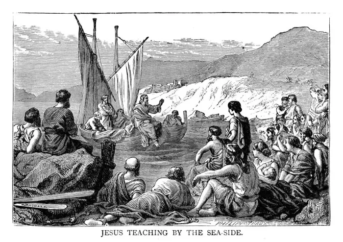 Framed Print : Jesus Teaching By The Sea Side Framed Print : Jesus Teaching By The Sea Side