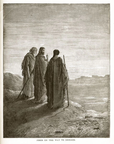Jesus on the Way to Emmaus Engraving
