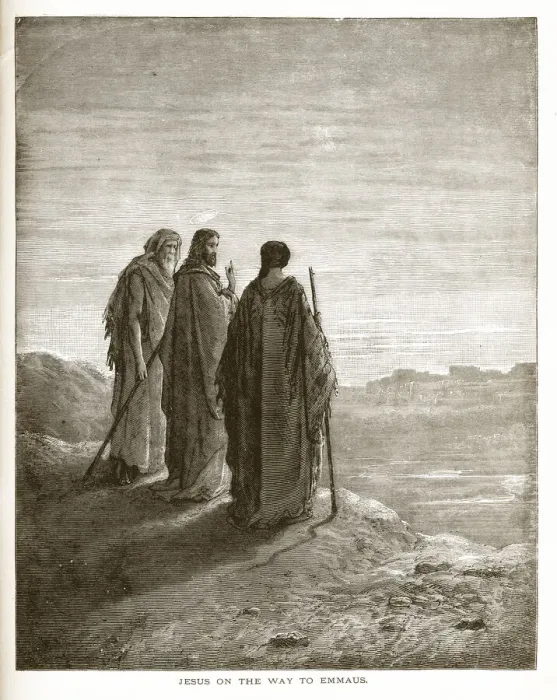Framed Print : Jesus on the Way to Emmaus Engraving Framed Print : Jesus on the Way to Emmaus Engraving
