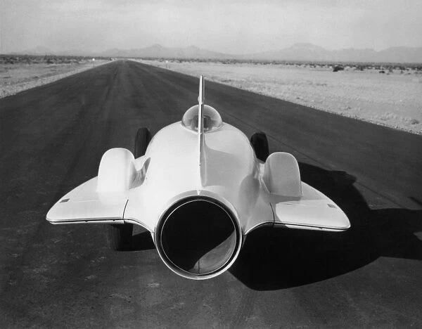 Jet Car. A rear view of General Motors experimental gas turbine powered vehicle