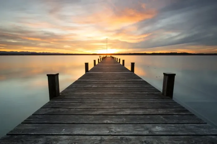Framed Print : Jetty, sunset on Lake Starnberg at Ambach, Bavaria, Germany, Europe, PublicGround Framed Print : Jetty, sunset on Lake Starnberg at Ambach, Bavaria, Germany, Europe, PublicGround