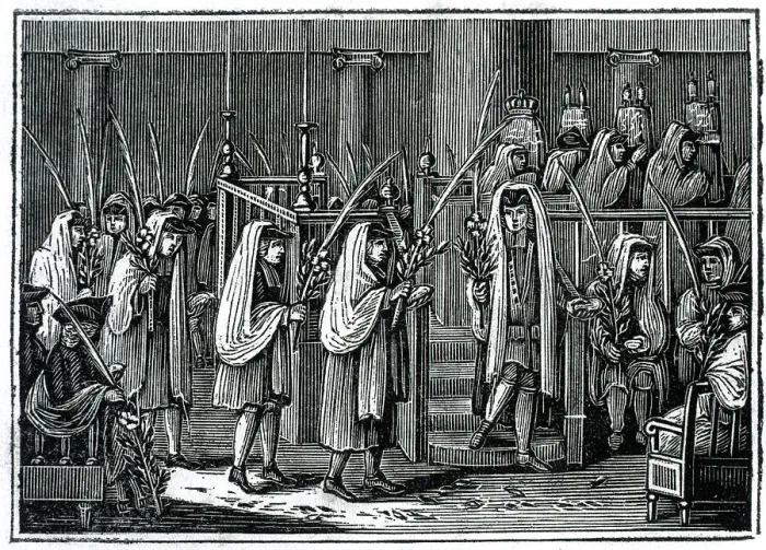 Framed Print : Jewish Holiday;Jews Walk W / Palms;Engravi Framed Print : Jewish Holiday;Jews Walk W / Palms;Engravi