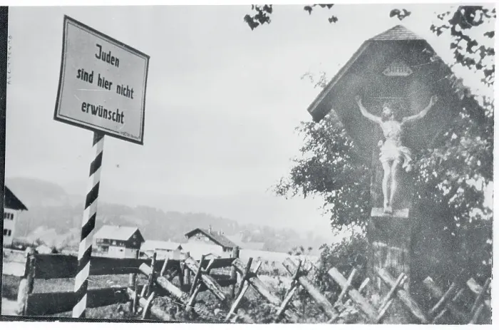 Framed Print : Jews Not Wanted Here'. A Sign in Bavaria 1935 Framed Print : Jews Not Wanted Here'. A Sign in Bavaria 1935