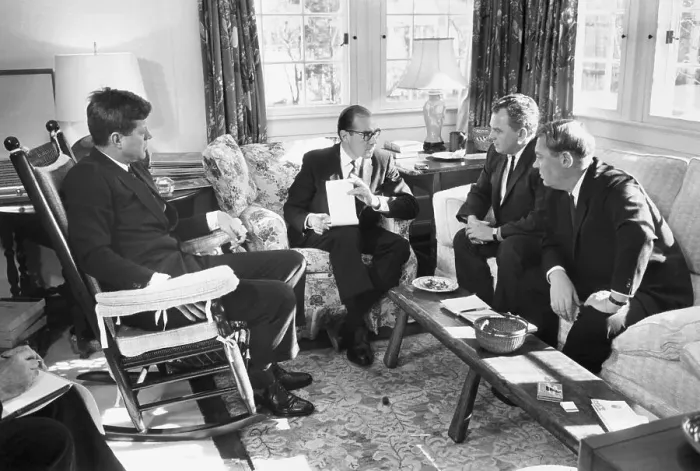Framed Print : Jfk With Russian Press; Private Intervie Framed Print : Jfk With Russian Press; Private Intervie