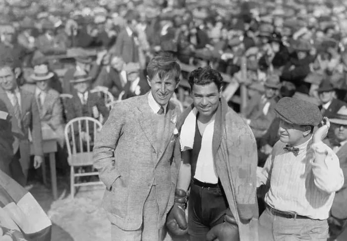 Framed Print : Jim Barnes with Jack Dempsey Framed Print : Jim Barnes with Jack Dempsey