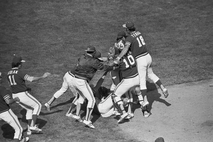 Framed Print : Jim Hunter being Swarmed in Celebration