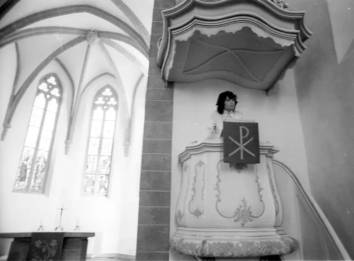 Framed Print : Jim Morrison Of The Doors Visits A Church In Germany Framed Print : Jim Morrison Of The Doors Visits A Church In Germany