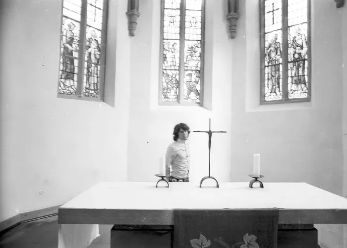Framed Print : Jim Morrison Of The Doors Visits A Church In Germany Framed Print : Jim Morrison Of The Doors Visits A Church In Germany