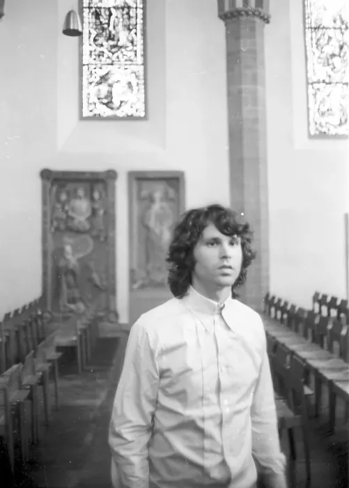 Framed Print : Jim Morrison Of The Doors Visits A Church In Germany Framed Print : Jim Morrison Of The Doors Visits A Church In Germany
