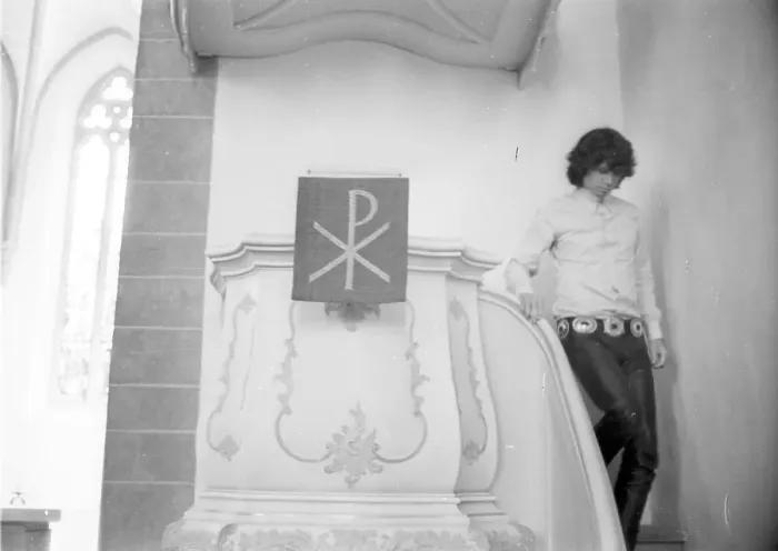 Framed Print : Jim Morrison Of The Doors Visits A Church In Germany Framed Print : Jim Morrison Of The Doors Visits A Church In Germany