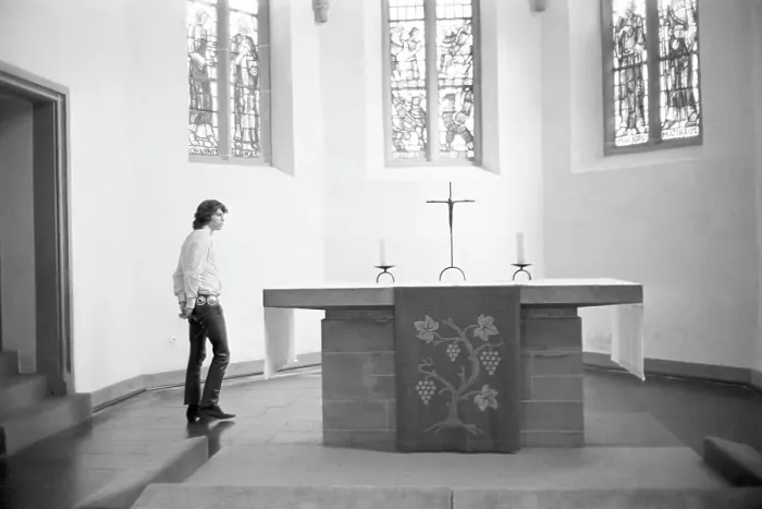 Framed Print : Jim Morrison Of The Doors Visits A Church In Germany