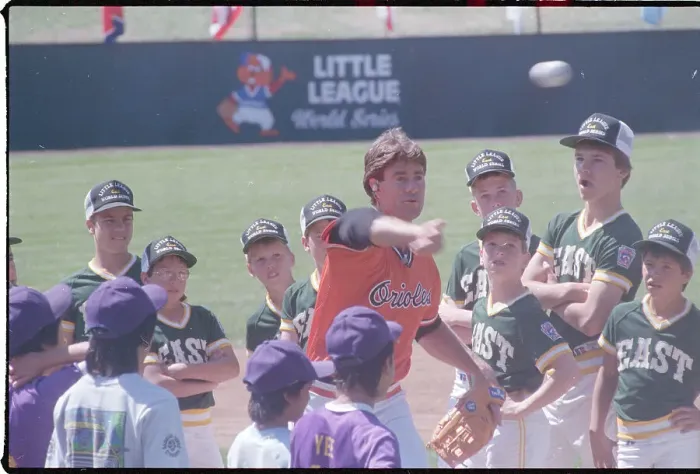 Framed Print : Jim Palmer Teaching Little Leaguers Framed Print : Jim Palmer Teaching Little Leaguers