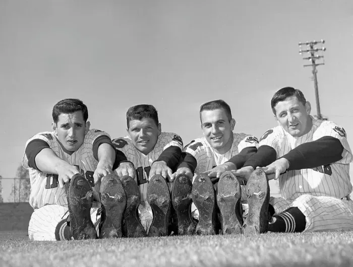 Framed Print : Jim Perry. Cleveland Indian pitchers (left to right) Framed Print : Jim Perry. Cleveland Indian pitchers (left to right)