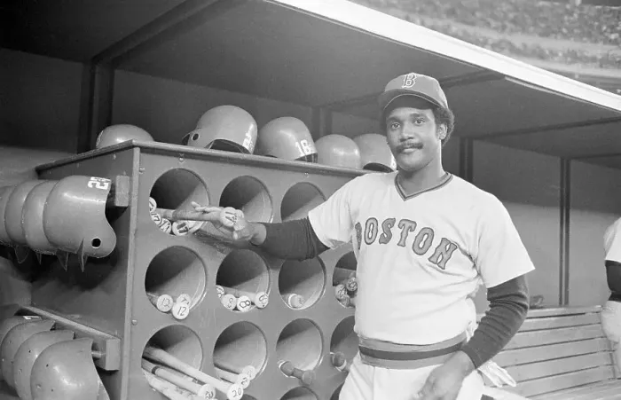 Framed Print : Jim Rice in the Dugout
