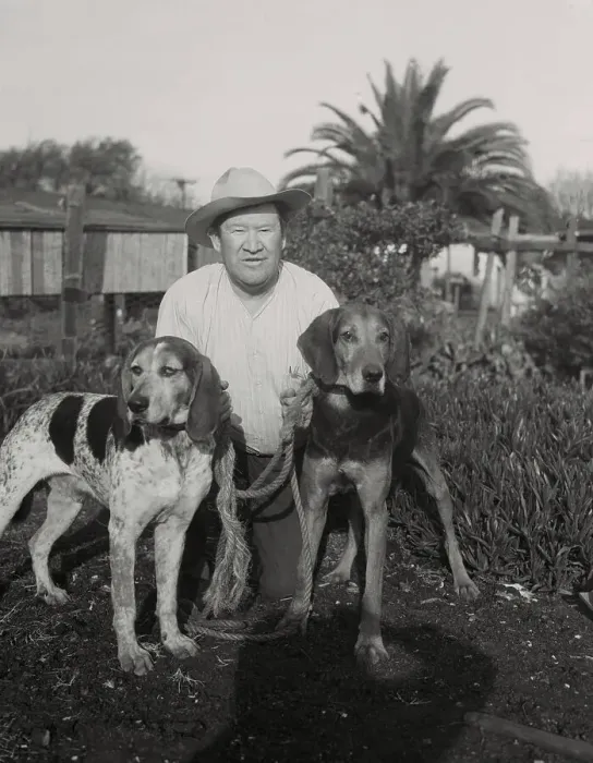 Framed Print : Jim Thorpe Posing with Dogs Framed Print : Jim Thorpe Posing with Dogs