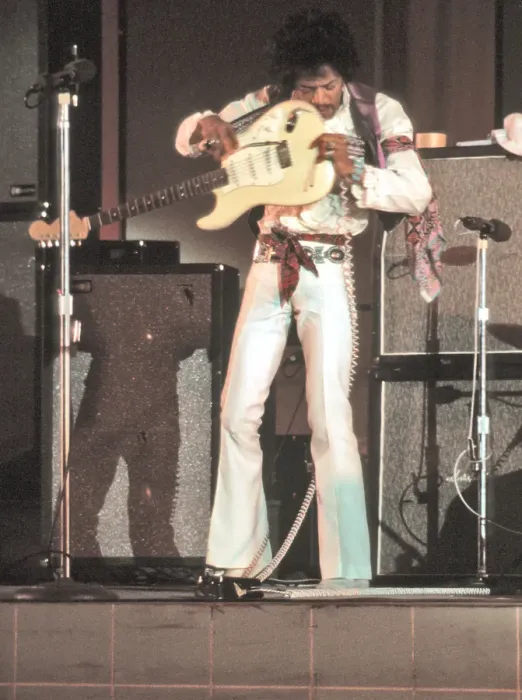 Framed Print : Jimi Hendrix Performing