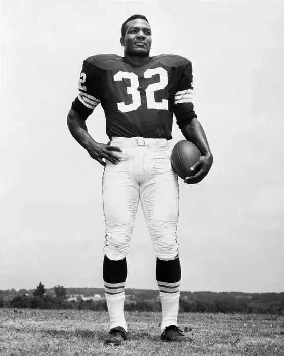 Framed Print : Jimmy Brown Wearing Football Uniform