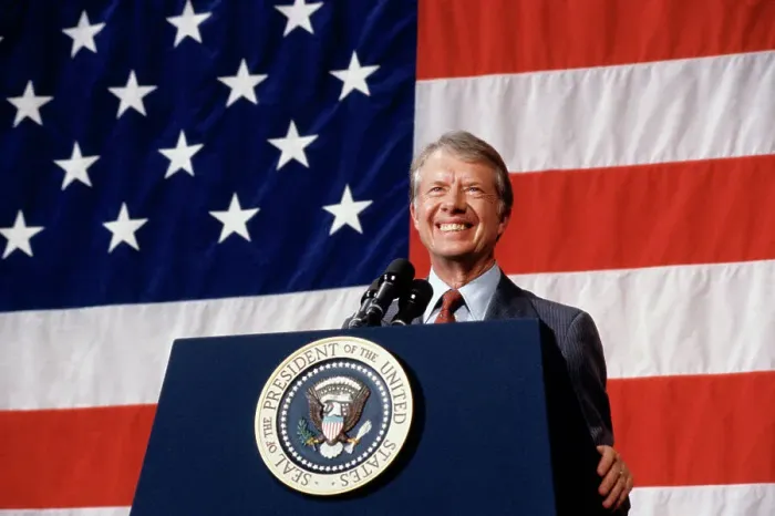 Framed Print : Jimmy Carter Addresses Town Meeting Framed Print : Jimmy Carter Addresses Town Meeting