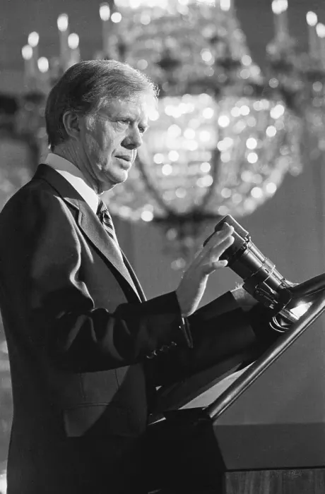 Framed Print : Jimmy Carter Addressing Athletes Framed Print : Jimmy Carter Addressing Athletes