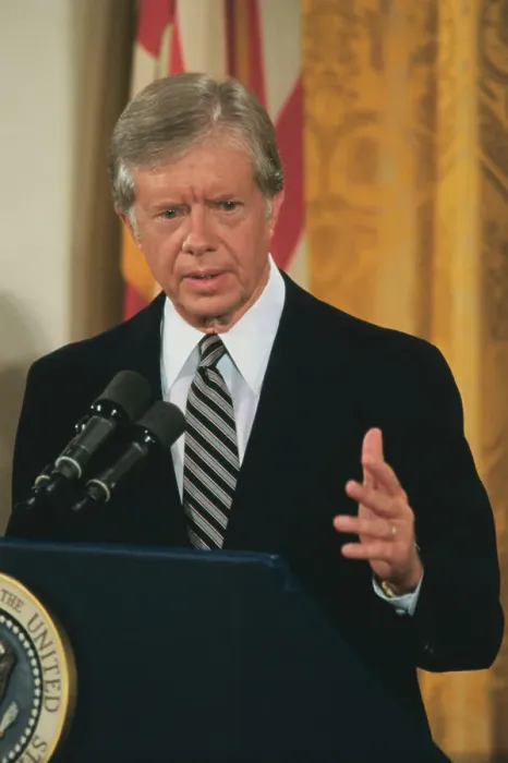 Framed Print : Jimmy Carter Addressing Reporters Framed Print : Jimmy Carter Addressing Reporters