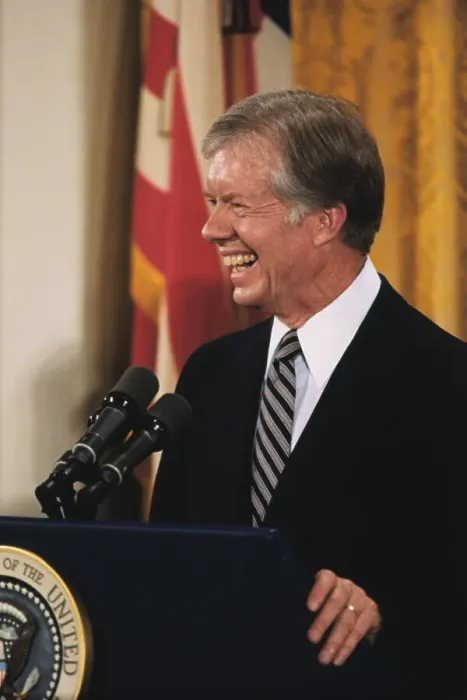 Framed Print : Jimmy Carter Addressing Reporters Framed Print : Jimmy Carter Addressing Reporters