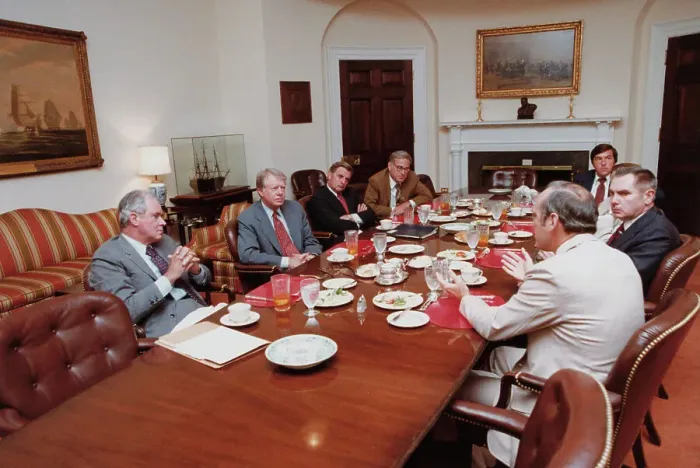 Framed Print : Jimmy Carter and others Attending a Meeting Framed Print : Jimmy Carter and others Attending a Meeting