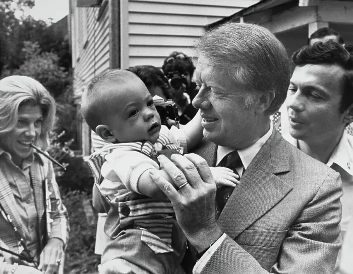 Framed Print : Jimmy Carter With Baby Framed Print : Jimmy Carter With Baby