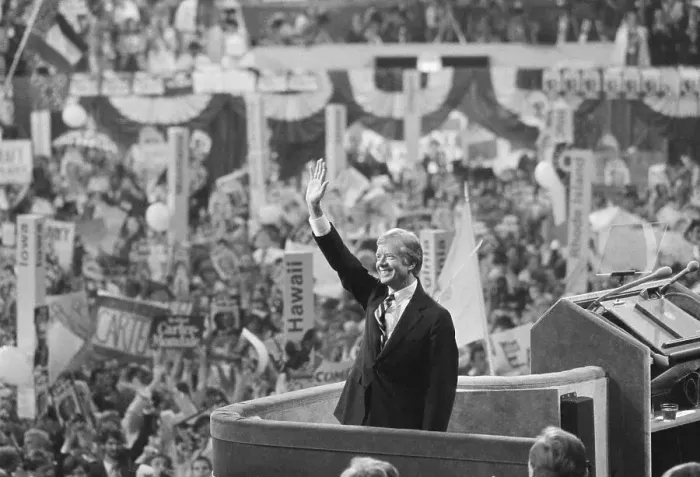 Framed Print : Jimmy Carter at Democratic National Convention Framed Print : Jimmy Carter at Democratic National Convention