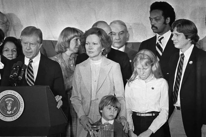 Framed Print : Jimmy Carter with Family Concedes Presidency Framed Print : Jimmy Carter with Family Concedes Presidency