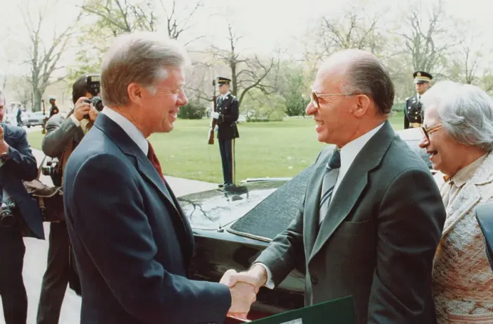 Framed Print : Jimmy Carter Greets Menachem Begin Framed Print : Jimmy Carter Greets Menachem Begin