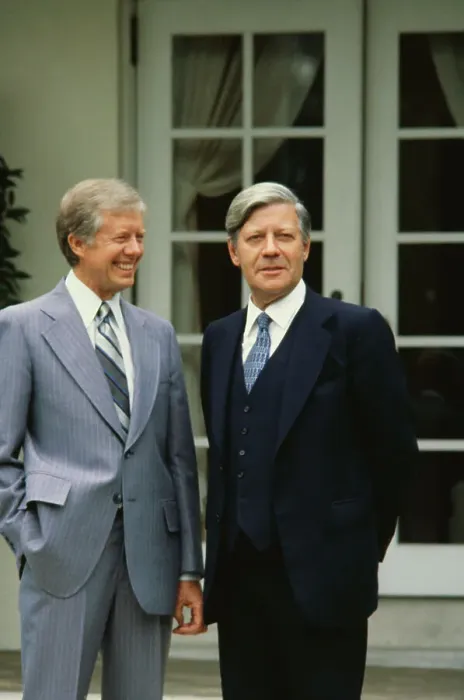 Framed Print : Jimmy Carter and Helmut Schmidt Outside White House Framed Print : Jimmy Carter and Helmut Schmidt Outside White House