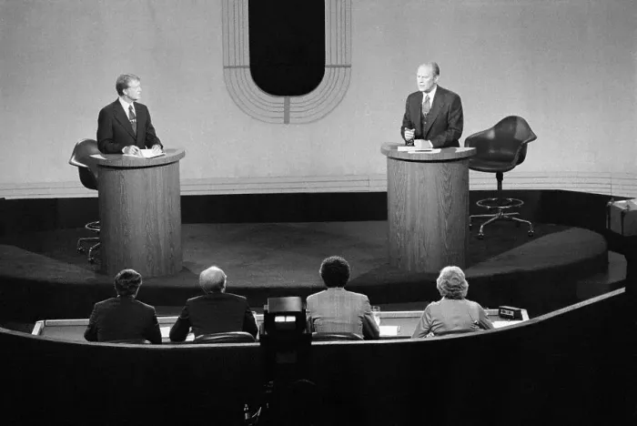 Framed Print : Jimmy Carter and Jerry Ford During Debate Framed Print : Jimmy Carter and Jerry Ford During Debate