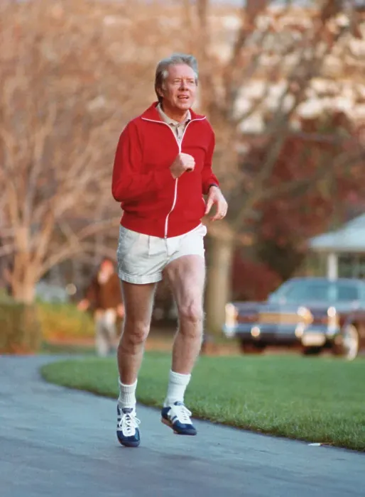 Framed Print : Jimmy Carter Jogging Framed Print : Jimmy Carter Jogging