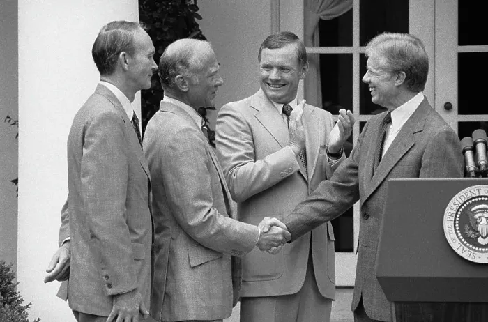 Framed Print : Jimmy Carter and John Glenn Shaking Hands Framed Print : Jimmy Carter and John Glenn Shaking Hands