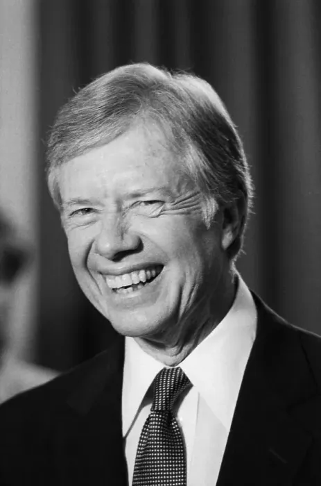 Framed Print : Jimmy Carter Laughs at Press Meeting Framed Print : Jimmy Carter Laughs at Press Meeting