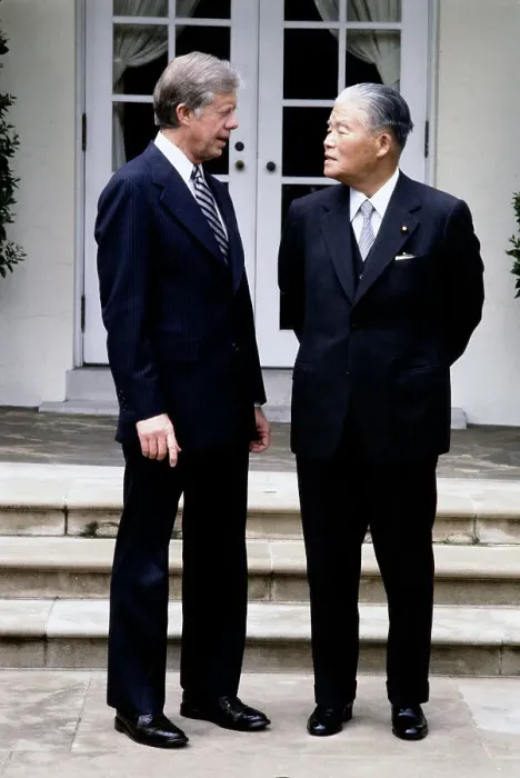 Framed Print : Jimmy Carter And Masayoshi Ohira
