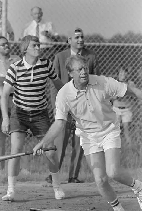 Framed Print : Jimmy Carter Playing Softball Framed Print : Jimmy Carter Playing Softball